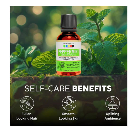 Organix Mantra Peppermint Oil for Hair - 100% Natural Peppermint Essential Oil - 15 ml