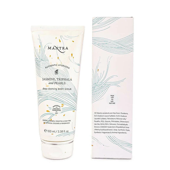 Mantra Herbal Jasmine, Triphala and Pearls Deep Cleansing Body Scrub - 100 ml