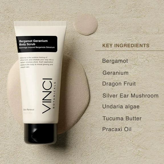 Vinci Botanicals Bergamot Geranium Body Scrub