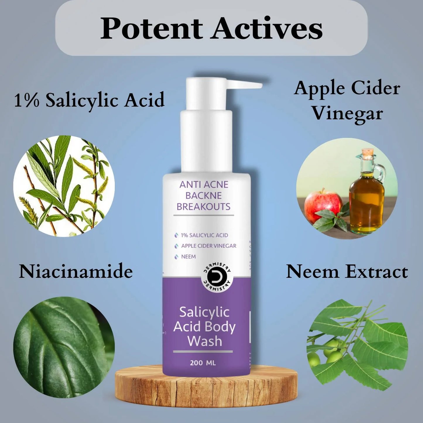 Dermistry Salicylic Acid Body Wash & Mattifying Moisturizer - combo