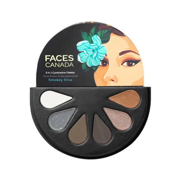 Faces Canada 6 In 1 Eyeshadow Palette - Smokey Diva - 6 gm 41 customers are viewing this product