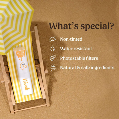 Vilvah Store Milk Lip Balm SPF 30 For All Skin Types