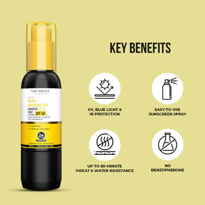 Dr. Sheth's Haldi & Hyaluronic Acid Sunscreen Spray SPF 50+ PA++++