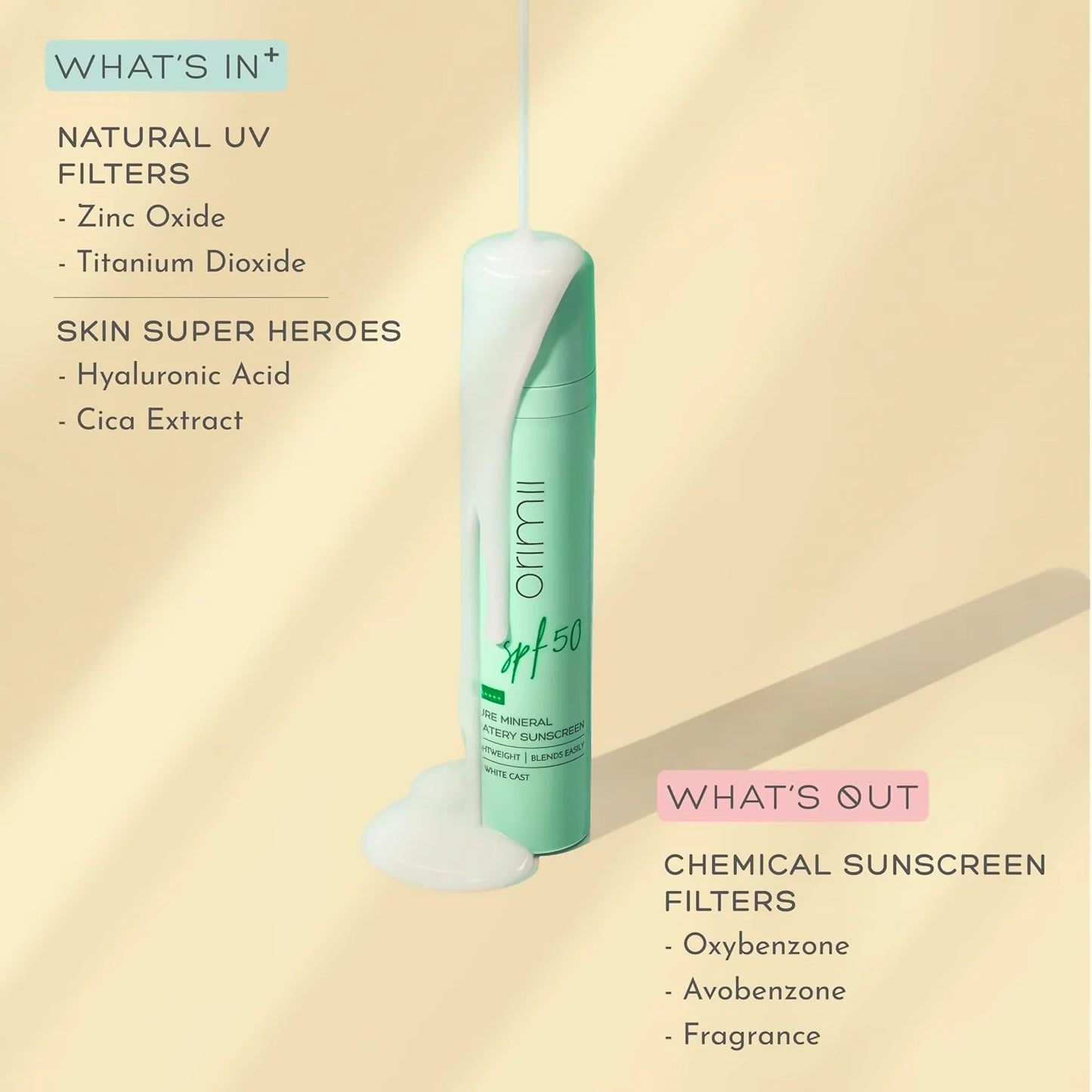 Orimii 100% Pure Mineral Sunscreen SPF 50 - 50 ml