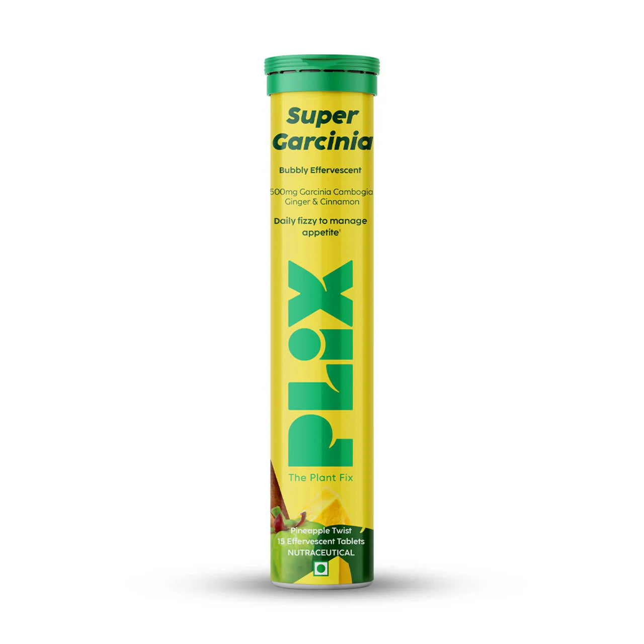 PLIX The Plant Fix Garcinia Bubbly Effervescent Tablets with Ginger, Cinnamon -15 tabs