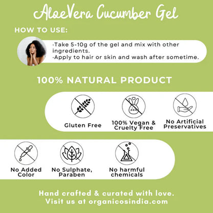 Organicos Aloevera Cucumber Gel - 150 gm
