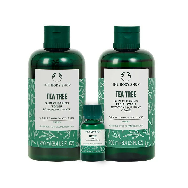 The Body Shop Tea Tree Facial Wash, Toner & Oil Combo -combo