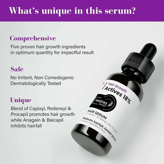 Vandyke Hair Growth Actives 18% Hair Serum - 30 ml