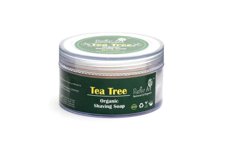 Rustic Art Tea Tree Organic Shaving Soap - 50 gm