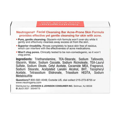 Neutrogena Facial Bar Acne Prone Skin Formula - 99 gm