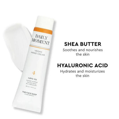 Face Shop Non-Greasy Vegan Hand Cream - Sunset Rooftop With Hyaluronic Acid - 30 ml