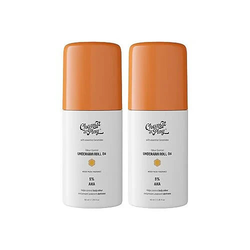 Chemist at Play UnderArm Roll On Fragrance Free, Prevents Body Odour, Brightens Skin & Exfoliates Underarm - 40 ml