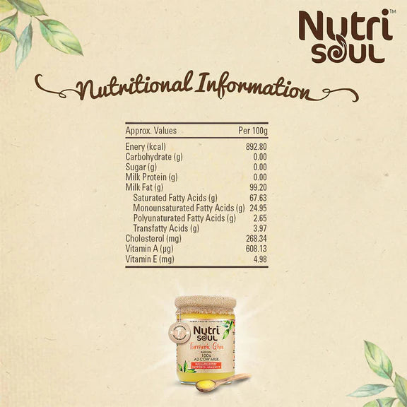 Nutrisoul Turmeric Ghee | Authentic and Traditional Ghee | Healthy & Natural Ghee - 500 ml