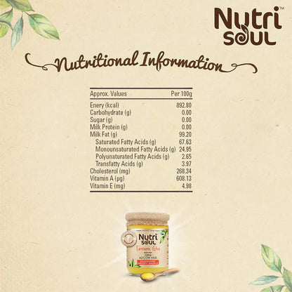 Nutrisoul Turmeric Ghee | Authentic and Traditional Ghee | Healthy & Natural Ghee - 500 ml