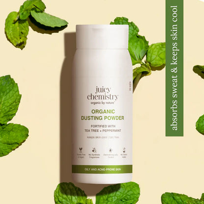 Juicy Chemistry Organic Dusting Powder Fortified With Tea Tree & Peppermint - 100 gm