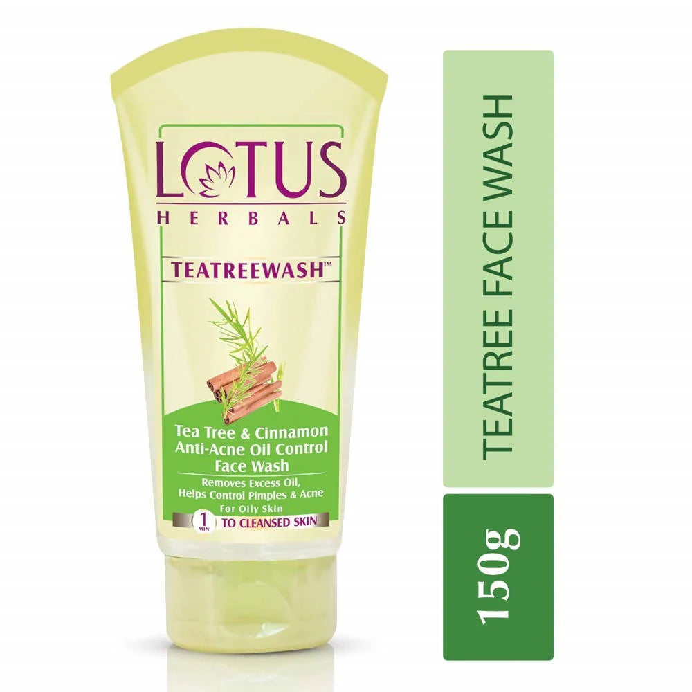 Lotus Herbals Teatreewash Tea Tree & Cinnamon Anti-Acne Oil Control Face wash
