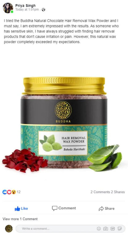 Buddha Natural Wax Powder Natural Instant Painless Hair Removal - 100 gm