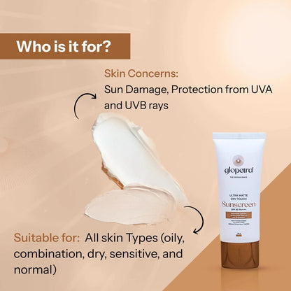 Glopetra Ultra Matte Dry Touch Sunscreen Spf 50 Pa+++ - 50 gm