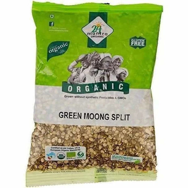 24 Mantra Organic Green Split Moong Dal - 500 gm