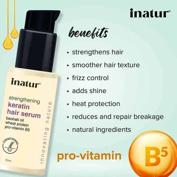 Inatur Strengthening Keratin Hair Serum - 50 ml