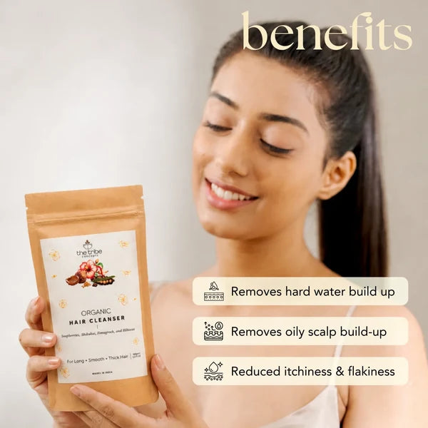 Organic Hair Cleanser - Natural Powdered Shikakai, Amla, Hibiscus Shampoo
