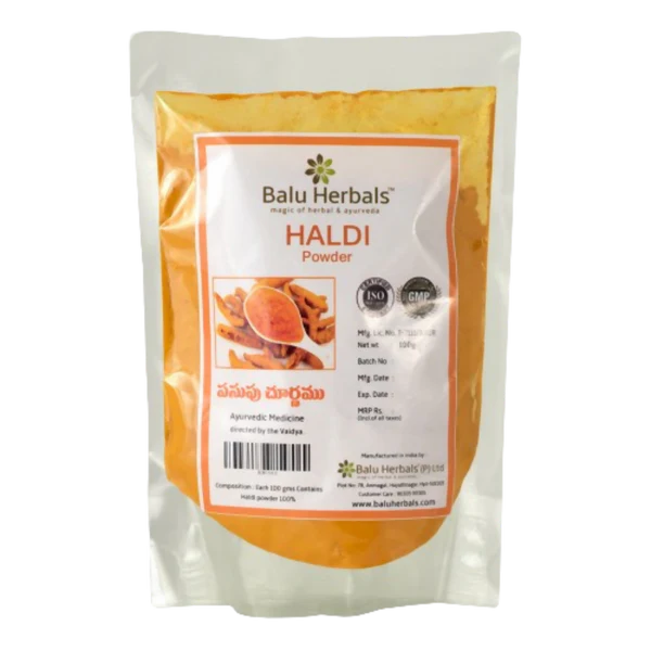 Balu Herbals Turmeric (Pasupu) Powder - 100 gm