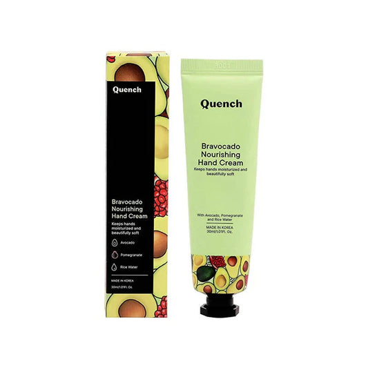 Quench Botanics Bravocado Nourishing Hand Cream With Avocado, Rice Water & Pomegranate, Korean Beauty - 30 ml