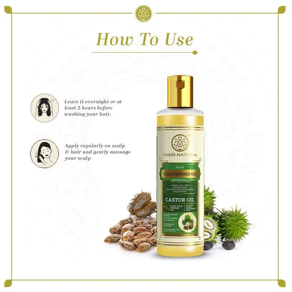 Khadi Natural Castor Cold Pressed Oil - 210 ml