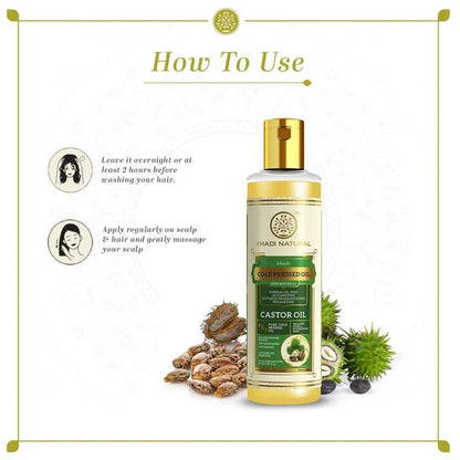 Khadi Natural Castor Cold Pressed Oil - 210 ml