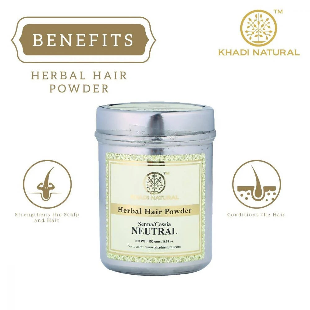 Khadi Natural Herbal Hair Powder Senna/Cassia Neutral Henna - 150 gm