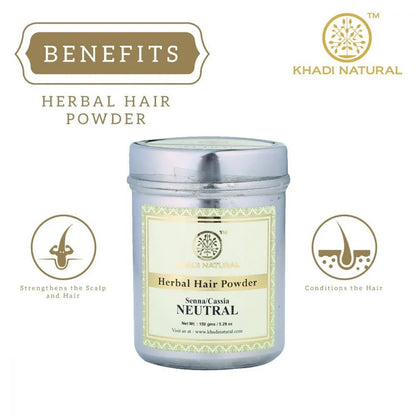 Khadi Natural Herbal Hair Powder Senna/Cassia Neutral Henna - 150 gm