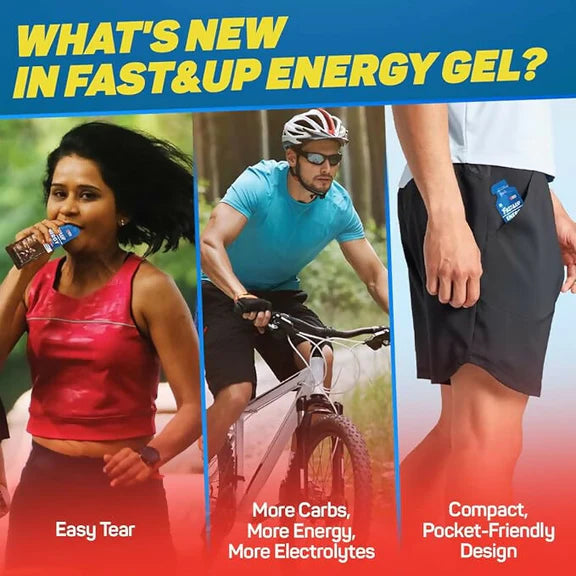 Fast&Up Energy Gel-Strawberry Banana Flavour - 39 gm - Pack of 6