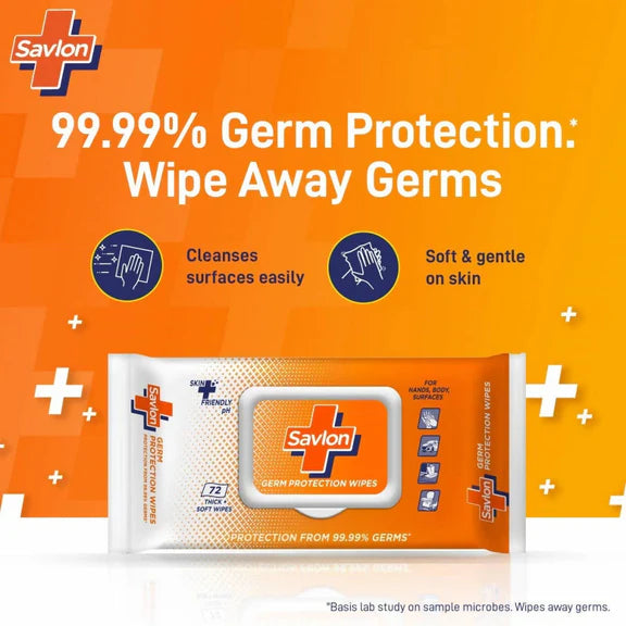 Savlon Germ Protection Wipes - 72 Wipes
