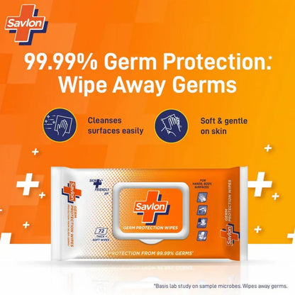 Savlon Germ Protection Wipes - 72 Wipes