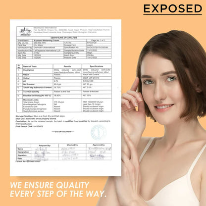 Exposed Whitening Cream For Intimate Areas Dark Underarms Elbows, Neck - 90 gm