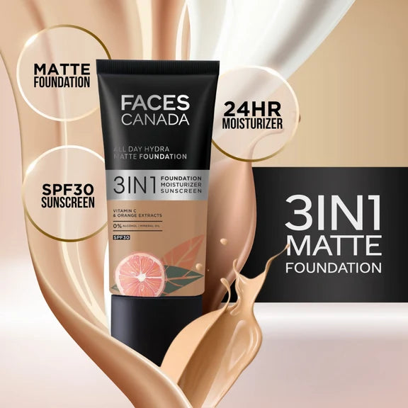 Faces Canada All In One Foundation with SPF 30 - Absolute Ivory 012 - 18 ml