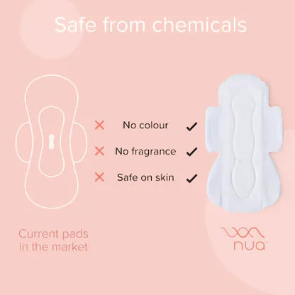 Nua Ultra Safe Sanitary Pads Heavy Flow-XL+ with Disposal Pouches - 50 pads