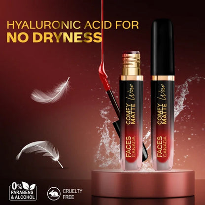Faces Canada Comfy Matte Wow Liquid Lipstick - Ruby Rouge 03 - 3.8 ml