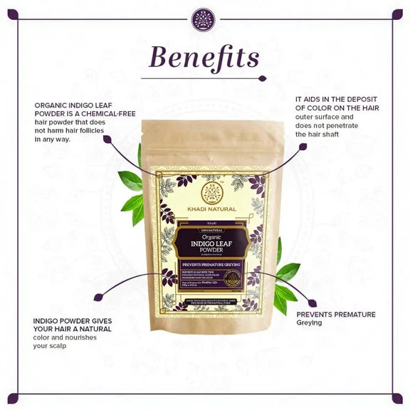 Khadi Natural Indigo Leaf Powder - 100 gm