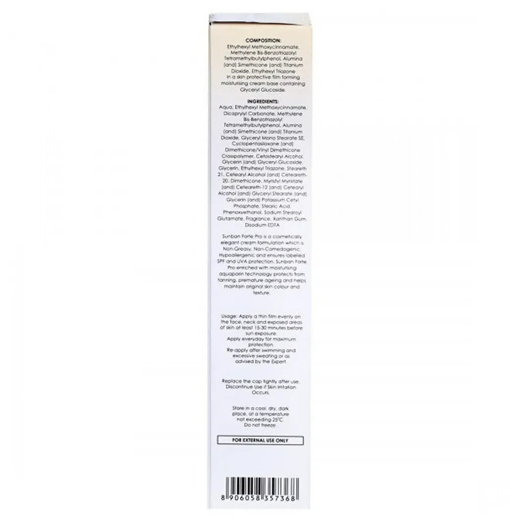 Sunban Forte Pro SPF 50+ PA+++ Cream - 60 gm