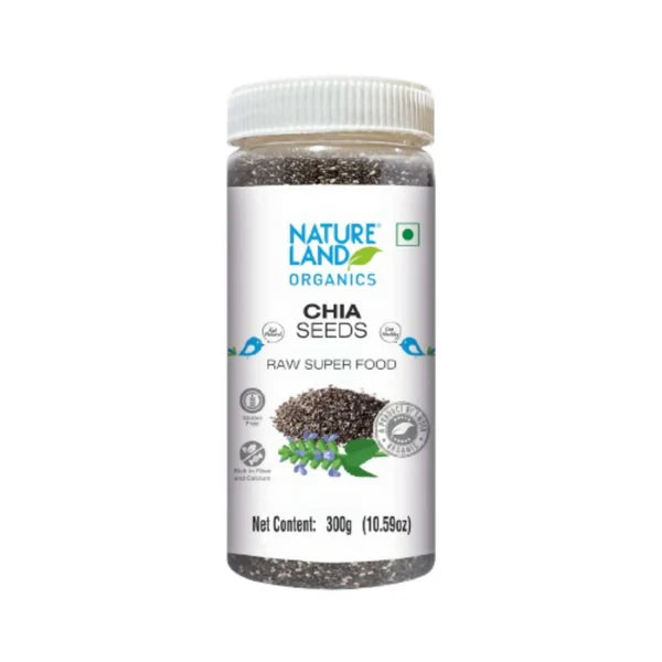Nature Land Organics Edible Chia Seeds - 300 gm