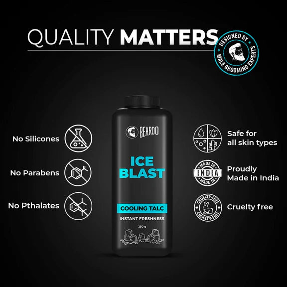 Beardo Ice Blast Cooling Talc Powder For Men - 250 gm