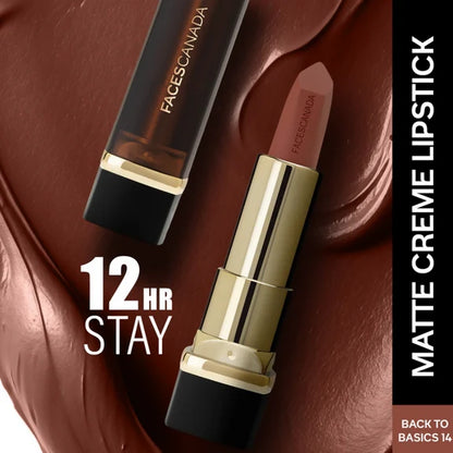 Faces Canada Comfy Matte Creme Lipstick - Back To Basics 14 - 4.2 gm