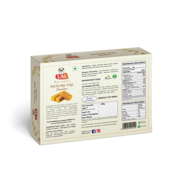 Lal Sweets Mysore Pak Signature - 400 gm