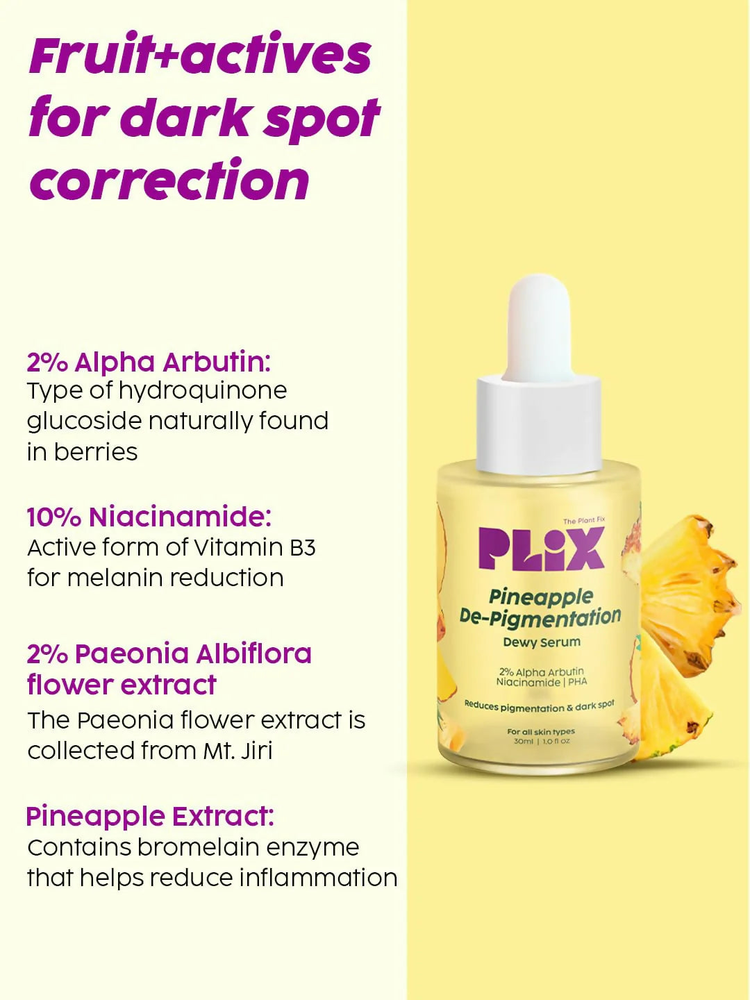 PLIX The Plant Fix Pineapple Pigmentation Skincare Regime Combo For Dark Spot Removal -Combo