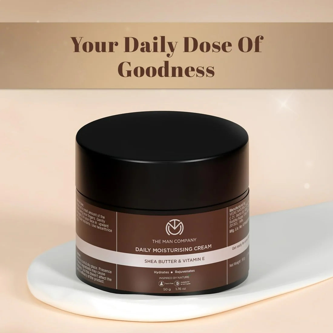The Man Company Non-Sticky Daily Moisturizing Cream For Dry Skin - 50 gm