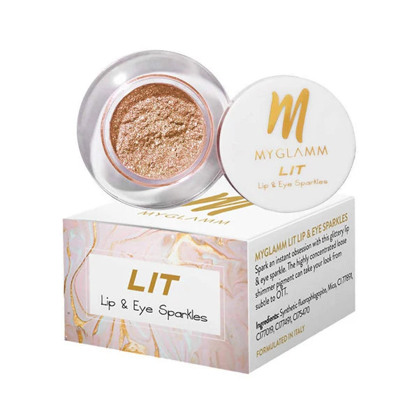 MYGLAMM LIT Lip & Eye Sparkle (Your Grace) - 1.1 Gm
