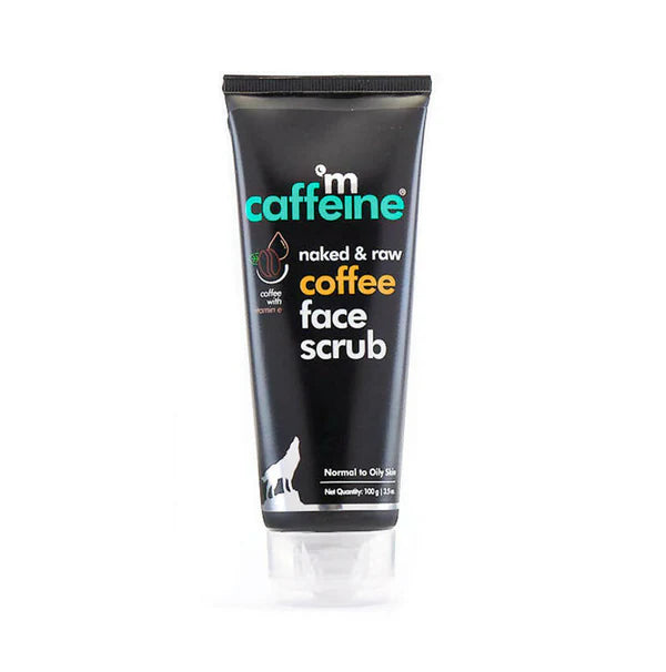 mCaffeine Naked & Raw Coffee Face Scrub with Walnut for Fresh Glow - 100 gm