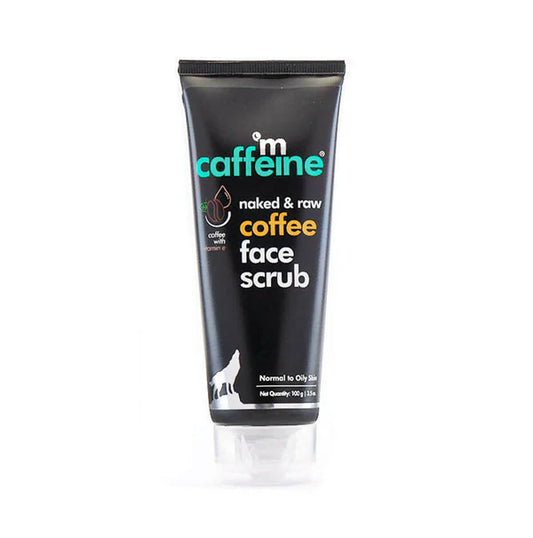 mCaffeine Naked & Raw Coffee Face Scrub with Walnut for Fresh Glow - 100 gm