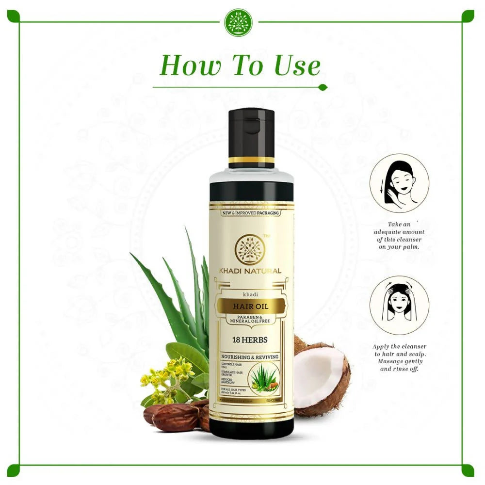 Khadi Natural 18 Herbs Herbal Hair Oil - 210 ml
